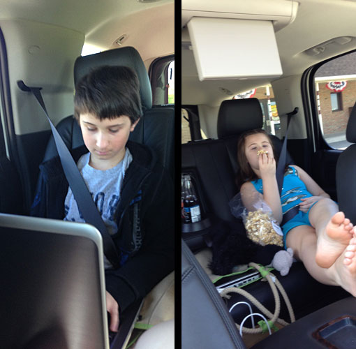 Kids in the GMC Yukon Denali