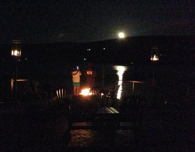 Watching the moon rise over Keuka Lake in the Finger Lakes of NY.