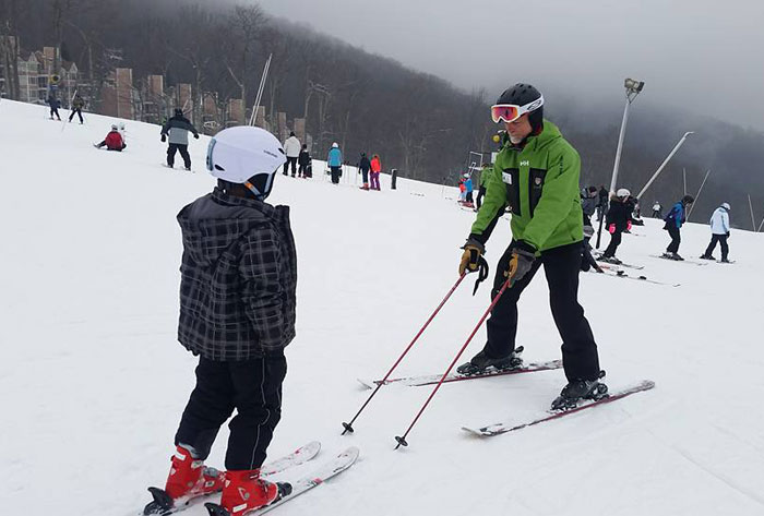 Ski lessons at Wintergreen Resort in Virginia