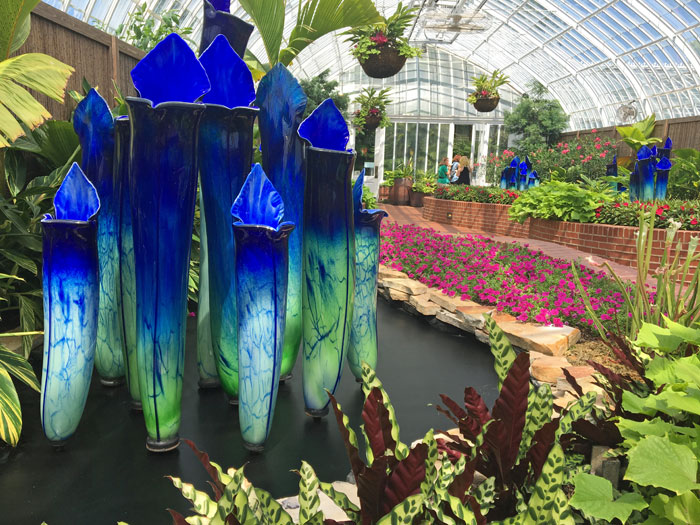 Gorgeous glass art exhibit at Phipps Conservatory and Botanical Gardens in Pittsburgh, PA.