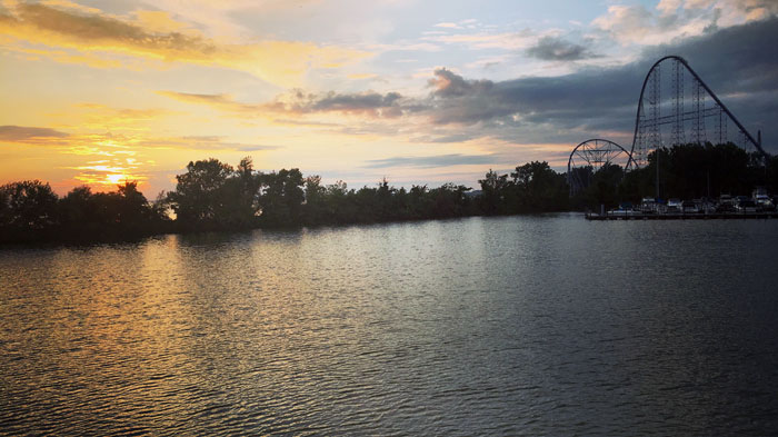 Sunset over Cedar Point from the Goodtime I Cruise.