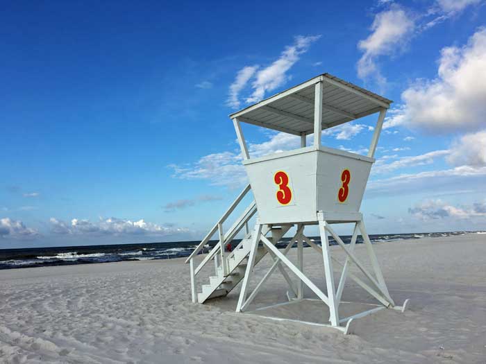 Lifeguard tower on the beach