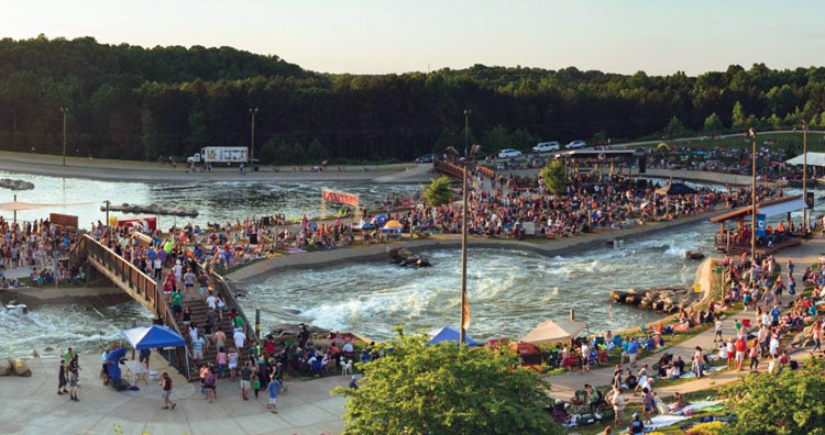 Aerial view of the US National Whitewater Center.