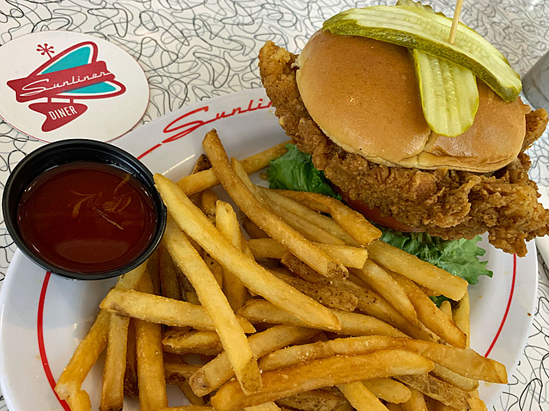 chicken sandwich and fries