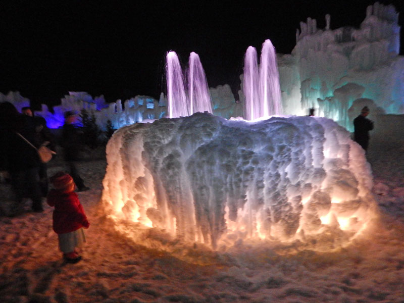 ice-covered water fountain