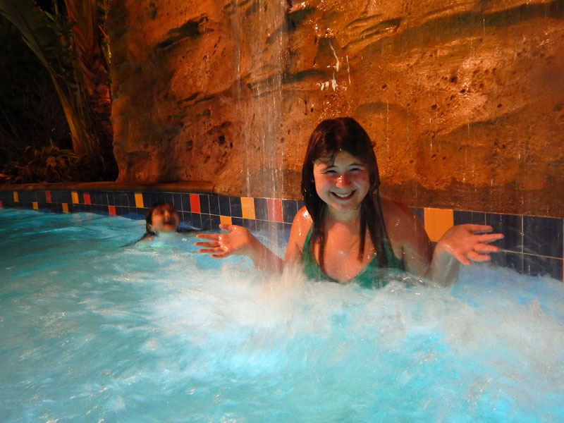 Girls swimming in Lazy River