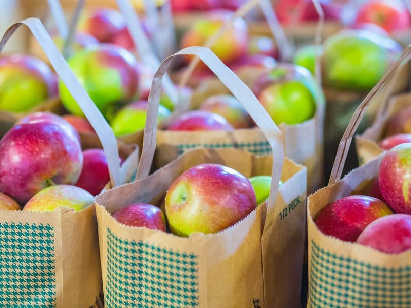 apples in bags