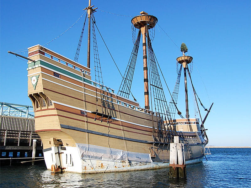 Mayflower II ship in harbor
