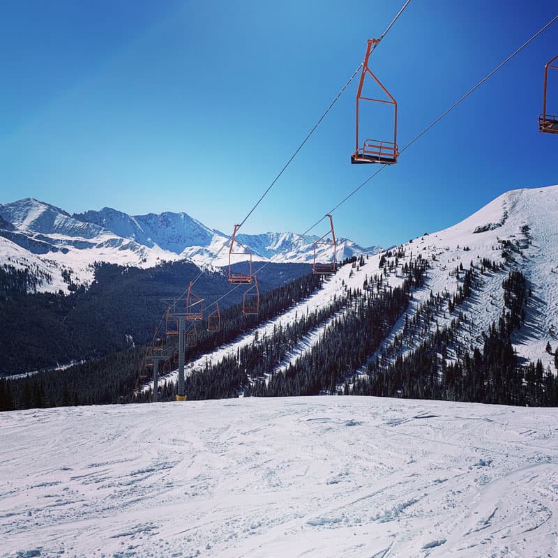ski slope and mountains