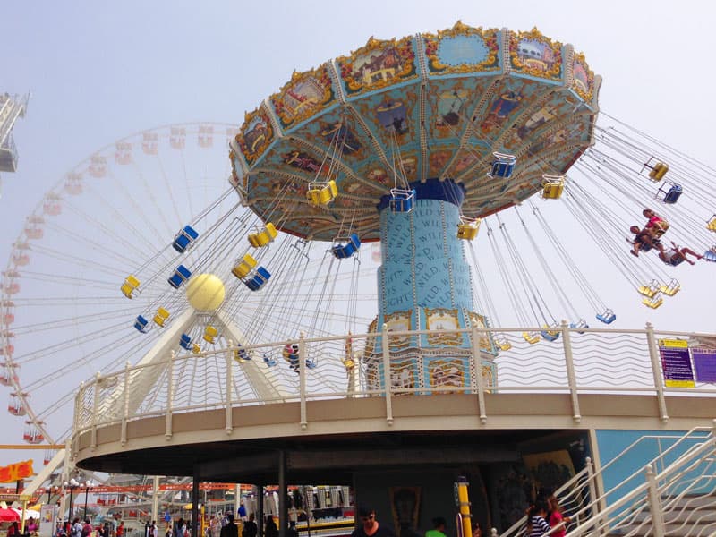 Swing ride at amusement park.