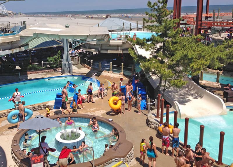 People enjoying the water park.