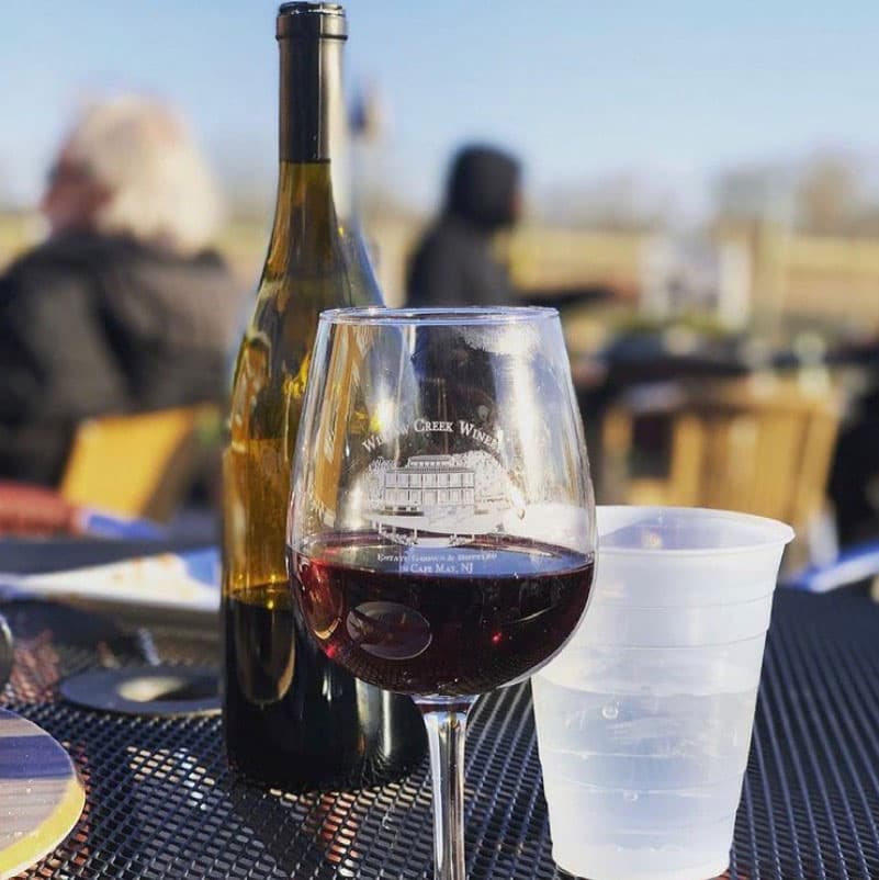 wine glass on table