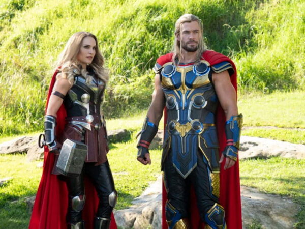 Mighty Thor and Thor standing together.